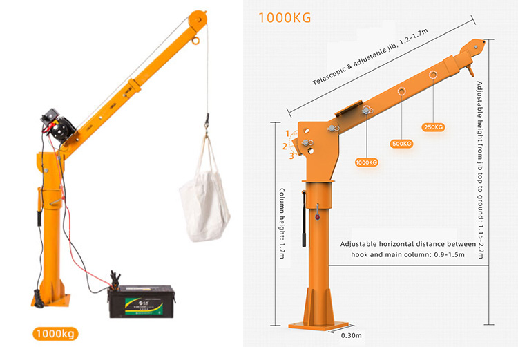 1000 kg small vehicle mounted crane